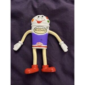 Vintage 1998 Dairy Queen DQ Blizzard Mascot Bendy Toy Rare